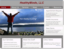 Tablet Screenshot of healthymindsllc.com